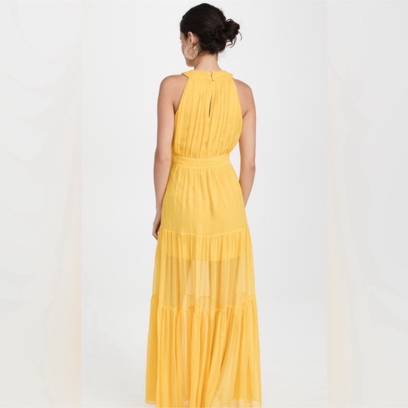 Veronica Beard Florencia Silk Maxi Dress Yellow Sz 4 - Picture 4 of 4